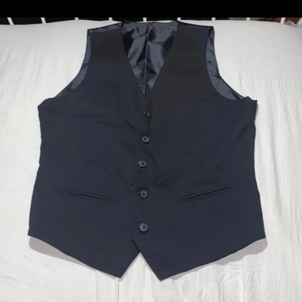 Mens Black Tuxedo Vest Size 40R
